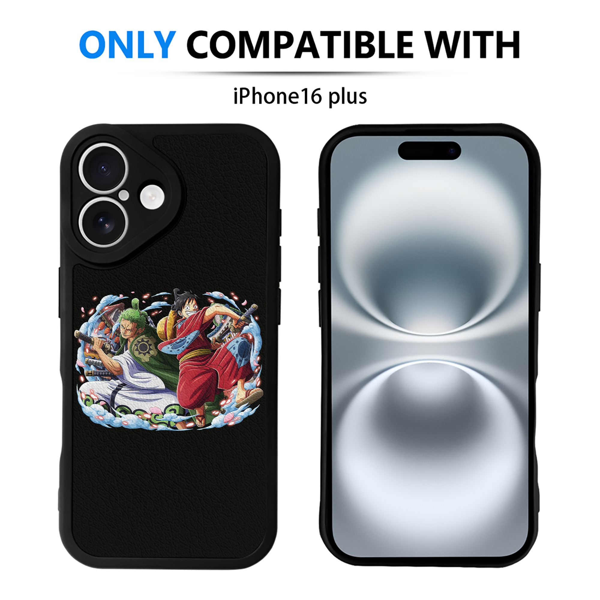 （画像用） ワンピース モンキー・D・ルフィ ONE PIECE Monkey D. Luffy 【iPhone 16シリーズ対応】シリコンスマホケース（レザー調） 材質：シリコン
